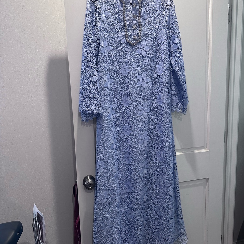 Self Portrait lace caftan with crystal button detail. - Picture 2 of 2